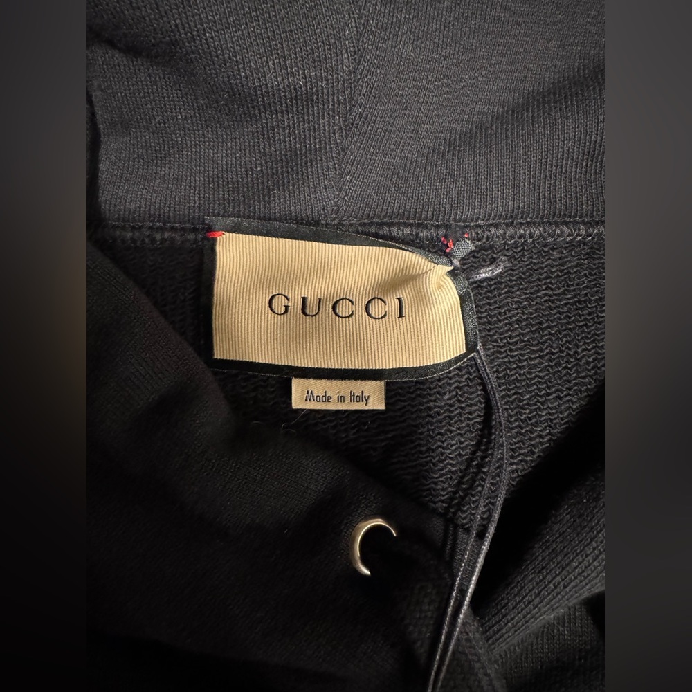 Gucci Adult Medium Web Accent Graphic Print Hoodie NWT - Picture 3 of 9